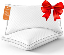 Load image into Gallery viewer, Sweetnight Bed Pillows Queen Size Set of 2, Fluffy Luxury Hotel Pillows Collection Gusseted for Neck and Shoulder, Side Back Stomach Sleeper Pillow, Cozy Night 18"X28"