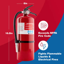 Load image into Gallery viewer, First Alert PRO10 Rechargeable Commercial Fire Extinguisher, UL rated 4-A:60-B:C, Red, 1-Pack