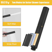 Load image into Gallery viewer, BESy Freestanding Bathtub Faucet Tub Filler Free Standing Floor Mount Stand Brass Bathroom Tub Faucets with 2 Function Hand Shower Wand Swivel, Matte Black Finish