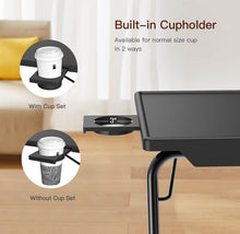 Load image into Gallery viewer, Adjustable TV Tray Table - TV Dinner Tray on Bed & Sofa, Comfortable Folding Table with 6 Height & 3 Tilt Angle Adjustments (Black)