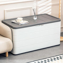 Load image into Gallery viewer, ZZM 110 Gallon Lockable Resin Deck Box, Waterproof Outdoor Storage Box for Patio Cushion Storage Cabinet and Tools Storage, White