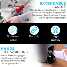 Load image into Gallery viewer, SIMPLI-MAGIC 79349 Spin Mop Cleaning System with 3 Microfiber Mop Heads, Red/GRAY,Red/Black