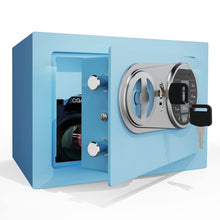 Load image into Gallery viewer, Goldenkey Small Safe Box for Money, Digital Safe Box with Keys&Code for Cash and Coin, Mini Safe for Kids Personal Items for Home, 6.69"D x 9.05"W x 6.69"H, 0.236 Cu.Ft.