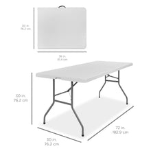 Load image into Gallery viewer, Best Choice Products 6ft Plastic Folding Table, Indoor Outdoor Heavy Duty Portable w/Handle, Lock for Picnic, Party, Camping - White