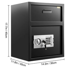 Load image into Gallery viewer, VEVOR Digital Depository Safe 1.7 Cubic Feet Made of Carbon Steel Electronic Code Lock Depository Safe with Deposit Slot with Two Emergency Keys Depository Box for Home Hotel Restaurant and Office