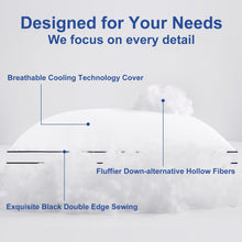 Load image into Gallery viewer, Premium Pillows Queen Size Set of 2, Fluffy and Supportive 7D Down Alternative Bed Pillows, Luxury Soft Hotel Quality Gusseted Pillow for Side Back Stomach Sleepers, Relief Neck Head and Shoulder Pain