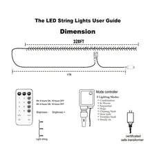Load image into Gallery viewer, TW SHINE Christmas Lights, 1000 LED 328FT Christmas Tree Lights Plug in with 8 Modes, Remote Waterproof Christmas String Lights Outdoor Indoor Decorations for Xmas Party Yard Decor, Warm White