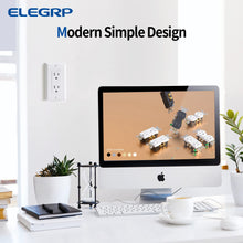 Load image into Gallery viewer, ELEGRP Decorator Receptacle, 15A 125V Standard Electrical Wall Outlet, 2 Pole 3 Wire, No-Tamper Resistant, NEMA 5-15R, Self-Grounding Residential Grade Outlet, UL (Glossy White, 20 Pack)