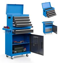 Load image into Gallery viewer, AirWire Tool Chest, 5-Drawer Rolling Tool Storage Cabinet with Detachable Top Tool Box, Enhanced Packaging, Metal Tool Cart for Garage Workshop, Blue