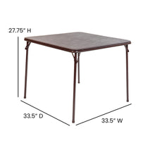 Load image into Gallery viewer, Flash Furniture Madelyn 33.5" Square Folding Multipurpose Card Table with Padded Vinyl Top, Portable Folding Game Table for 4 Players, Brown