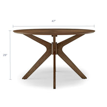 Load image into Gallery viewer, Modway Crossroads 47" Round Wood Dining Table, Walnut