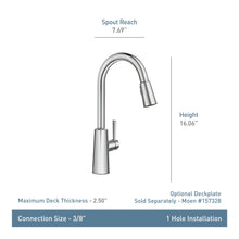 Load image into Gallery viewer, Moen Riley Spot Resist Stainless One-Handle Pulldown Kitchen Faucet Featuring Power Boost and Reflex Docking System for the Spray Head, Modern Kitchen Sink Faucet, 7402SRS