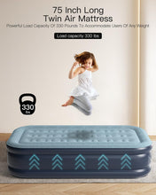 Load image into Gallery viewer, Lavisx Twin Air Mattress with Built in Pump 16" Blow Up Mattress Raised Air Bed, 3 Mins Quick Self Inflatable with Storage Bag for Guest and Home