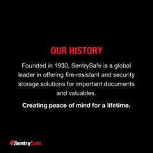 Load image into Gallery viewer, SentrySafe Black Fireproof and Waterproof Safe, File Folder and Document Box with Key Lock, Ex. 14.3 x 15.5 x 13.5 inches, HD4100