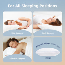Load image into Gallery viewer, HARNY Bed Pillows for Sleeping, Queen Size Set of 2, Luxury Soft Hotel Quality and Supportive Down Alternative Microfiber for Back, Stomach or Side Sleepers, Relief Neck Head and Shoulder Pain