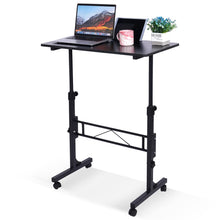 Load image into Gallery viewer, Standing Desk Adjustable Height, Mobile Stand Up Desk with Wheels Small Computer Desk Rolling Desk, Portable Laptop Desk Black Standing Table Sit Stand Home Office Desks 16"x31.5" Height 27"-43.5"