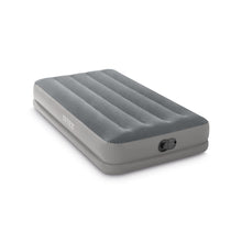 Load image into Gallery viewer, Intex 64112E Dura-Beam Standard Prestige Air Mattress: Fiber-Tech – Twin Size – Built-in USB Electric Pump – 12in Bed Height – 300lb Weight Capacity