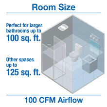 Load image into Gallery viewer, Air King BFQ110 Ceiling Mounted Snap-in Installation 100 CFM Bathroom Exhaust Fans, Medium, White
