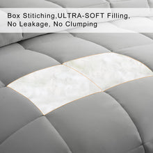 Load image into Gallery viewer, COHOME Premium 2100 Series All Season King Size Comforter - Winter Warm Down Alternative Comforter - Quilted Duvet Insert with Corner Tabs - Luxury Soft Hotel Comforter - Reversible - Light Grey