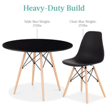 Load image into Gallery viewer, Best Choice Products 5-Piece Dining Set, Compact Mid-Century Modern Table & Chair Set for Home, Apartment w/ 4 Chairs, Plastic Seats, Wooden Legs, Metal Frame - Black/Oak