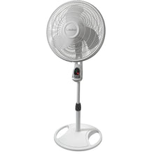 Load image into Gallery viewer, Lasko Oscillating Adjustable Pedestal Stand Fan with Timer and Remote for Indoor, Bedroom, Living Room, Home Office & College Dorm Use, 16 Inch, White, 1646