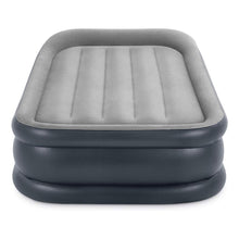 Load image into Gallery viewer, Intex 64131ED Dura-Beam Plus Deluxe Pillow Rest Air Mattress: Fiber-Tech – Twin Size – Built-in Electric Pump – 16.5in Bed Height – 300lb Weight Capacity