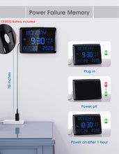 Load image into Gallery viewer, Digital Wall Clock, 11.5" Extra Large Display Calendar Alarm Day Clock with Date and of Week, Temperature,2 USB Chargers,3 Alarms, 5 Dimmer& 12/24Hr LED Desk for Office, Living Room, Bedroom, Elderly