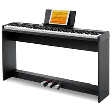 Load image into Gallery viewer, Donner Digital Piano Keyboard Velocity-Sensitive 88 Keys with Removable Piano Stand, Compact Beginner Home Electric Piano with Split Mode, LCD Screen, and Triple Pedal DEP-08