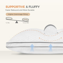 Load image into Gallery viewer, Sweetnight Bed Pillows Queen Size Set of 2, Fluffy Luxury Hotel Pillows Collection Gusseted for Neck and Shoulder, Side Back Stomach Sleeper Pillow, Cozy Night 18"X28"