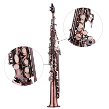 Load image into Gallery viewer, Btuty Soprano Saxophone Red Bronze Bb Soprano Saxophone Sax Saxofón Soprano Woodwind Instrument Carve Pattern with Case Gloves Cleaning Cloth Straps Brush