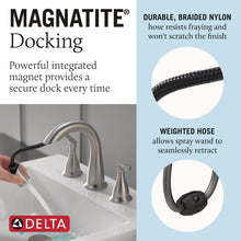 Load image into Gallery viewer, Delta Faucet Broadmoor Pull Down Bathroom Faucet Brushed Nickel, Bathroom Faucet, Widespread Bathroom Faucet 3 Hole with Magnetic Docking, Bathroom Sink Faucet, SpotShield Stainless 35765LF-SPPD