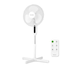 Load image into Gallery viewer, HOLMES 16" Digital Stand Fan, 80° Oscillation, 3 Speeds, 3 Modes, 7.5-Hour Timer, Adjustable Height, 30° Head Tilt, Ideal for Home, Bedroom or Office, Remote Control, White