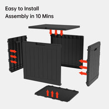 Load image into Gallery viewer, Mars Villa Deck Box, 31 Gallon Resin Indoor and Outdoor Storage Box Waterproof for Patio Furniture Cushions, Pool Supplies, Gardening Tools, Weatherproof and UV Resistant (Black)