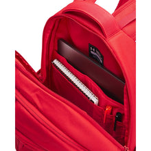 Load image into Gallery viewer, Under Armour Unisex-Adult Hustle 6.0 Backpack, (600) Red/Red/Metallic Silver, One Size Fits Most