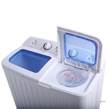 Load image into Gallery viewer, Giantex Portable Mini Compact Twin Tub Washing Machine 20lbs Washer Spain Spinner Portable Washing Machine, Blue+ White