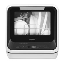 Load image into Gallery viewer, COMFEE' Portable Mini Dishwasher Countertop with 5L Built-in Water Tank for Apartments& RVs, No Hookup Needed, 6 Programs, 360° Dual Spray, 162℉ High-Temp& Air-Dry Function