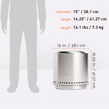 Load image into Gallery viewer, Solo Stove Ranger 2.0 with Stand - 15 Inch Smokeless Portable Fire Pit - Lightweight Outdoor Fireplace with Removable Ash Pan, Stainless Steel, Carry Case Included, Ideal for 2-4 People, 16.5 lbs