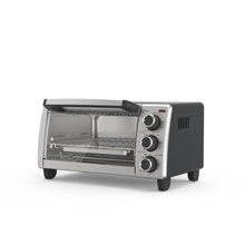 Load image into Gallery viewer, BLACK+DECKER 4-Slice Toaster Oven, Even Toast, 4 Cooking Functions Bake, Broil, Toast and Keep Warm, Removable Crumb Tray, Timer