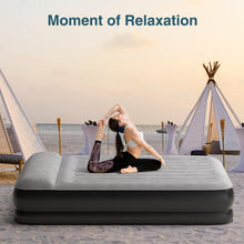 Load image into Gallery viewer, Ezyrest Queen Air Mattress Waterproof and Easy-to-Clean, Blow Up Mattress with Built-in Pump, Durable Inflatable Mattress with Pillow Design Suitable for Naps, Hosting a Friend and Camping