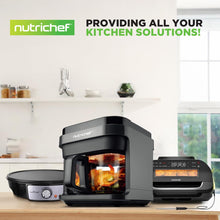 Load image into Gallery viewer, Nutrichef 5.8 Quart Air Fryer | 8-1 Preset Cook Modes | Transparent Fry Bowl for Best Cooking Results | Cook Shrimp, Steak, Fries, Wings, Chicken & More | Precise Temperature Control & Time | Grey