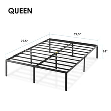 Load image into Gallery viewer, Best Price Mattress 14 Inch Metal Platform Beds w/ Heavy Duty Steel Slat Mattress Foundation (No Box Spring Needed), Queen, Black