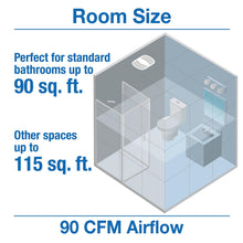 Load image into Gallery viewer, Air King 90 CFM Ceiling Mounted Snap-in Installation Bathroom, BFQ90 Exhaust Fans, Medium, White