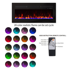 Load image into Gallery viewer, Panana Electric Fireplace Heater Wall-Mounted or Recessed Electric Fireplace Inserts with Timer, Touch Screen/Remote Control, Adjustable Flame Color and Speed,5000 BTU Heat Output (50")