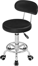 Load image into Gallery viewer, HOOBRO Height Adjustable Rolling Stool, 360° Rotating Drafting Chair, Multi-Purpose Office Desk Chair, Rolling Swivel Salon Stool Chair, for Barber Shop, Nail Salon, Office, Black SB01BY01G1