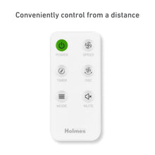 Load image into Gallery viewer, HOLMES 16" Digital Stand Fan, 80° Oscillation, 3 Speeds, 3 Modes, 7.5-Hour Timer, Adjustable Height, 30° Head Tilt, Ideal for Home, Bedroom or Office, Remote Control, White