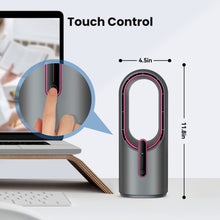 Load image into Gallery viewer, KONSIDEN Desk Fan Bladeless, 11.8 Inch Office Fan Small, Quiet, 3 Speed Adjustment, Touch Control, Easy to Clean, Desk Fans Small Quiet, Ideal for Office, Living Room, Bedroom