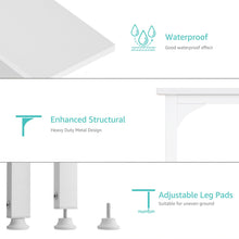 Load image into Gallery viewer, Lufeiya White Computer Desk with Fabric File Drawers Cabinet, 47 Inch Home Office Desks with Filing Cabinet for Small Space, Modern Writing Table PC Desks, White
