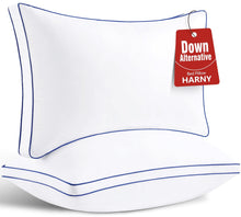 Load image into Gallery viewer, HARNY Bed Pillows for Sleeping, Queen Size Set of 2, Luxury Soft Hotel Quality and Supportive Down Alternative Microfiber for Back, Stomach or Side Sleepers, Relief Neck Head and Shoulder Pain