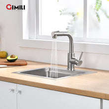 Load image into Gallery viewer, GIMILI Modern Bar Sink Faucet for Kitchen Sink Single Handle with Pull Out Sprayer Hot and Cold Prep Sink Faucet Brushed Nickel