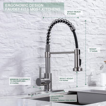 Load image into Gallery viewer, WEWE Kitchen Faucets, Commercial Brushed Nickel Stainless Steel Pull Down Sprayer Single Hole Single Handle RV Farmhouse Laundry Outdoor Faucet for Kitchen Sink, llaves para fregaderos de cocina
